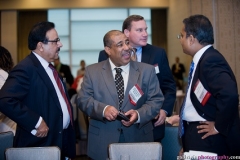Conference Guests networking between panels